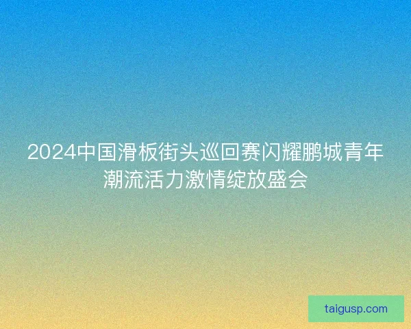 2024中国滑板街头巡回赛闪耀鹏城青年潮流活力激情绽放盛会 2024中国滑板街头巡回赛闪耀鹏城青年潮流活力激情绽放盛会