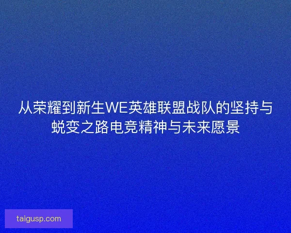 从荣耀到新生WE英雄联盟战队的坚持与蜕变之路电竞精神与未来愿景