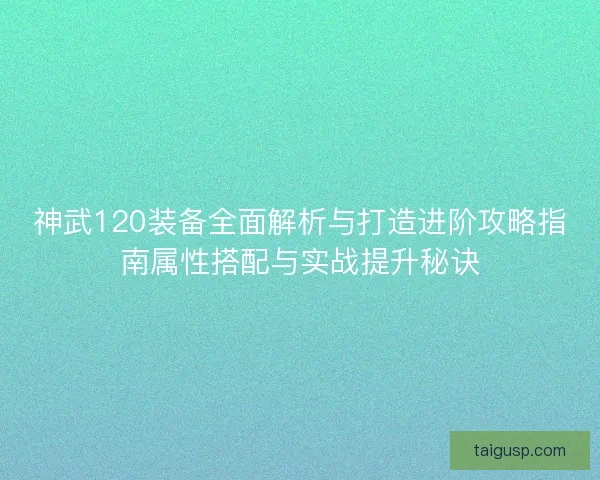 神武120装备全面解析与打造进阶攻略指南属性搭配与实战提升秘诀